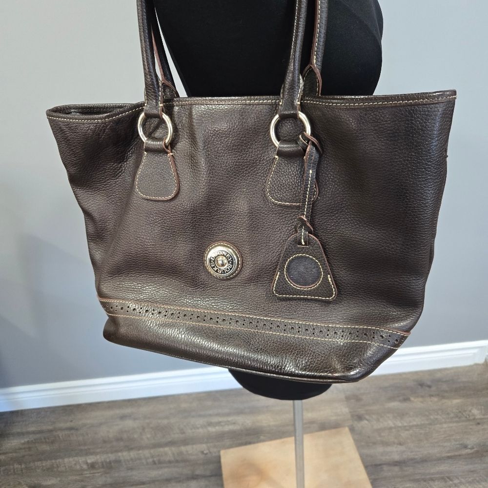 🐢 Vintage Dooney & Bourke Brown Pebbled Leather Tote! - Picture 9 of 13
